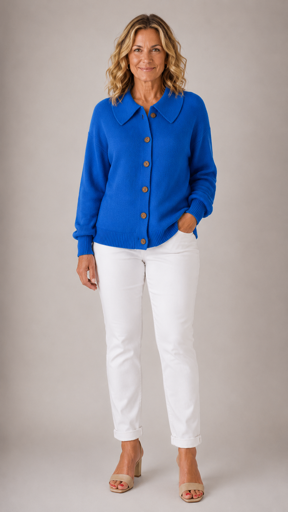 Amara™ | Classic Collared Knit Cardigan