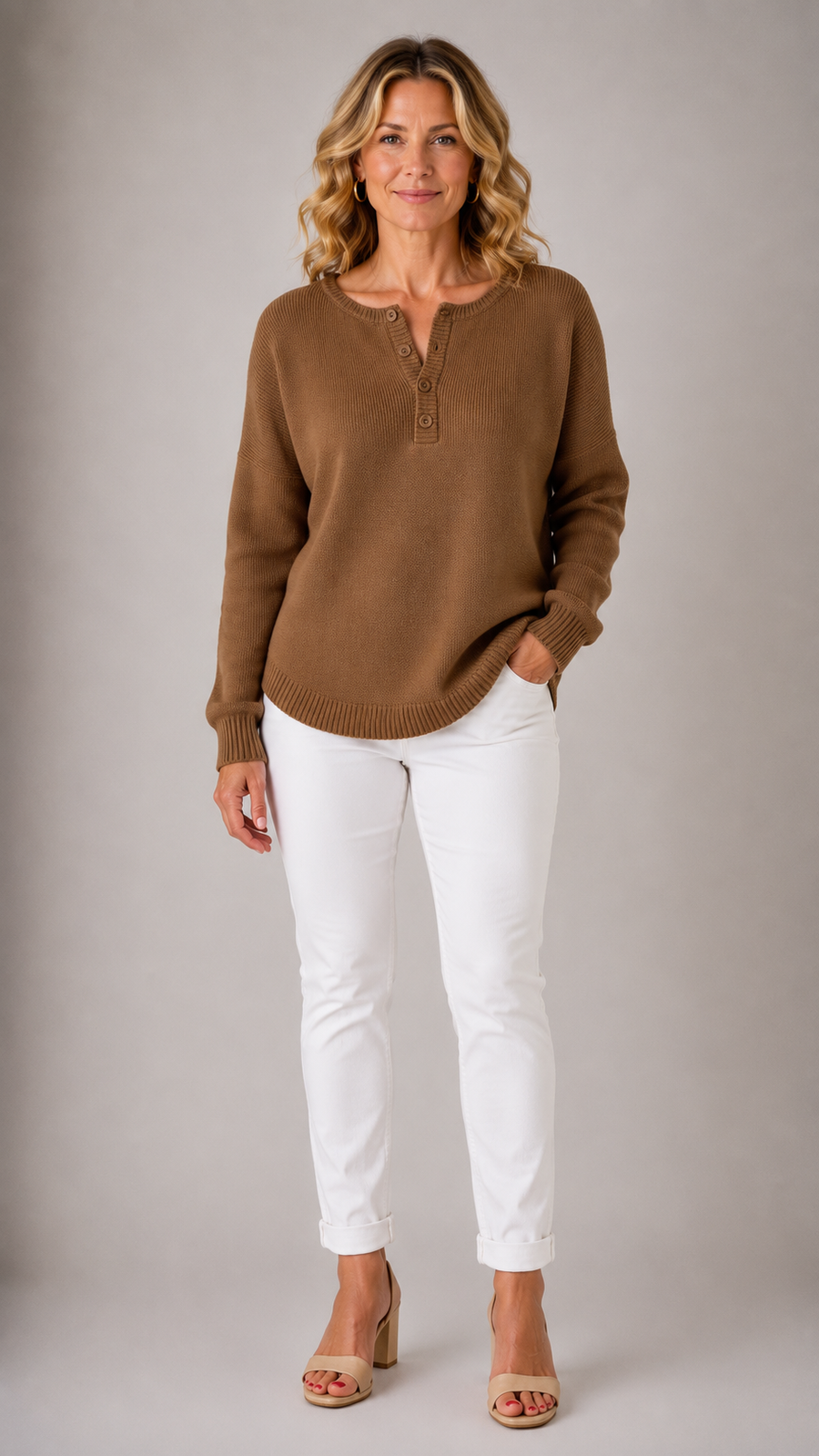 Monica™ | Classic Button Knit Sweater