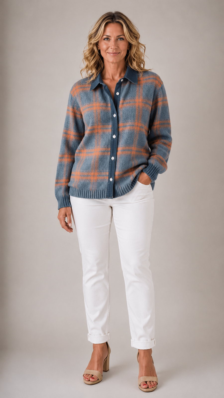 Haley™ | Cozy Plaid Knit Cardigan