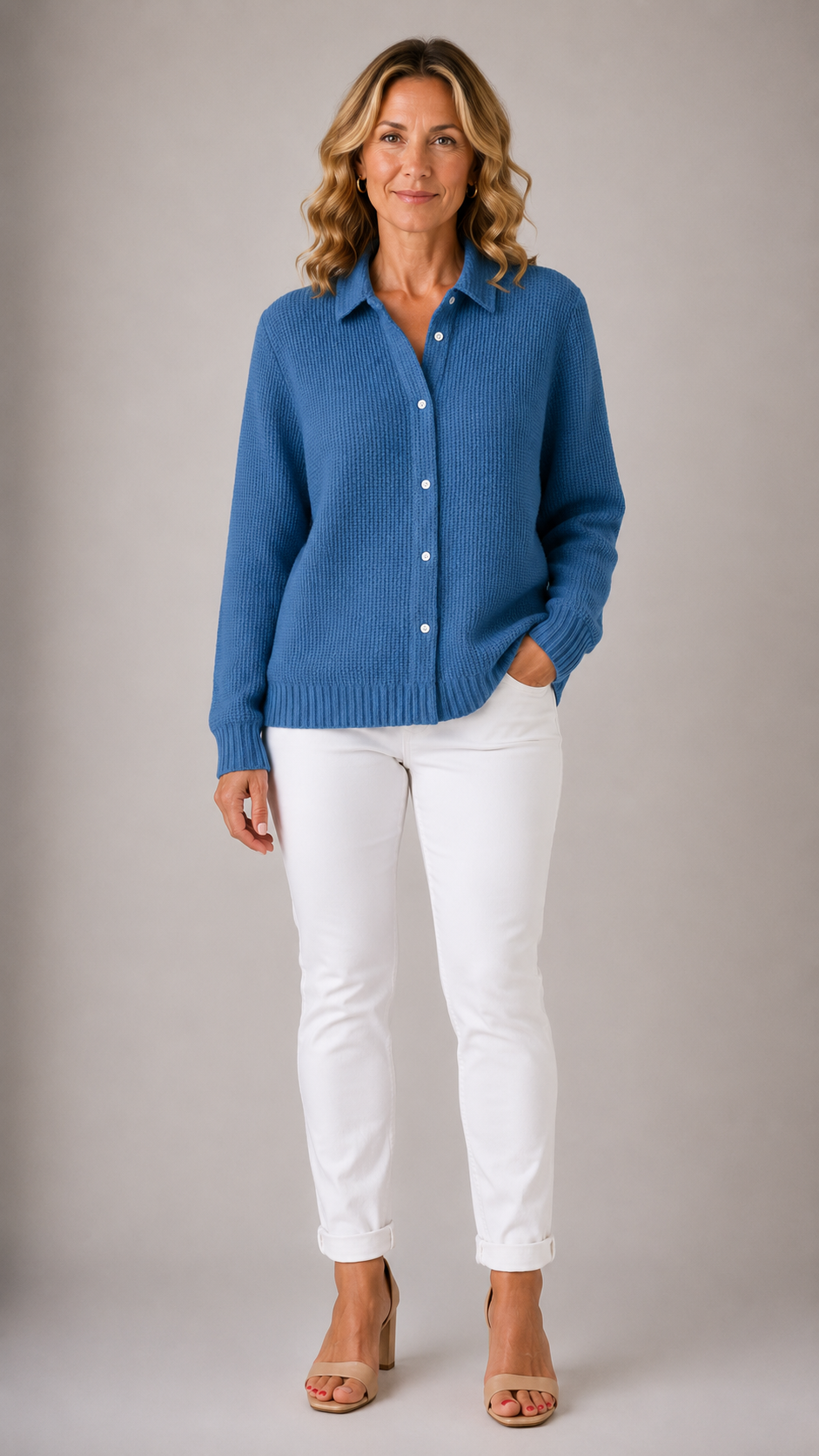 Amari™ | Classic Waffle Knit Cardigan