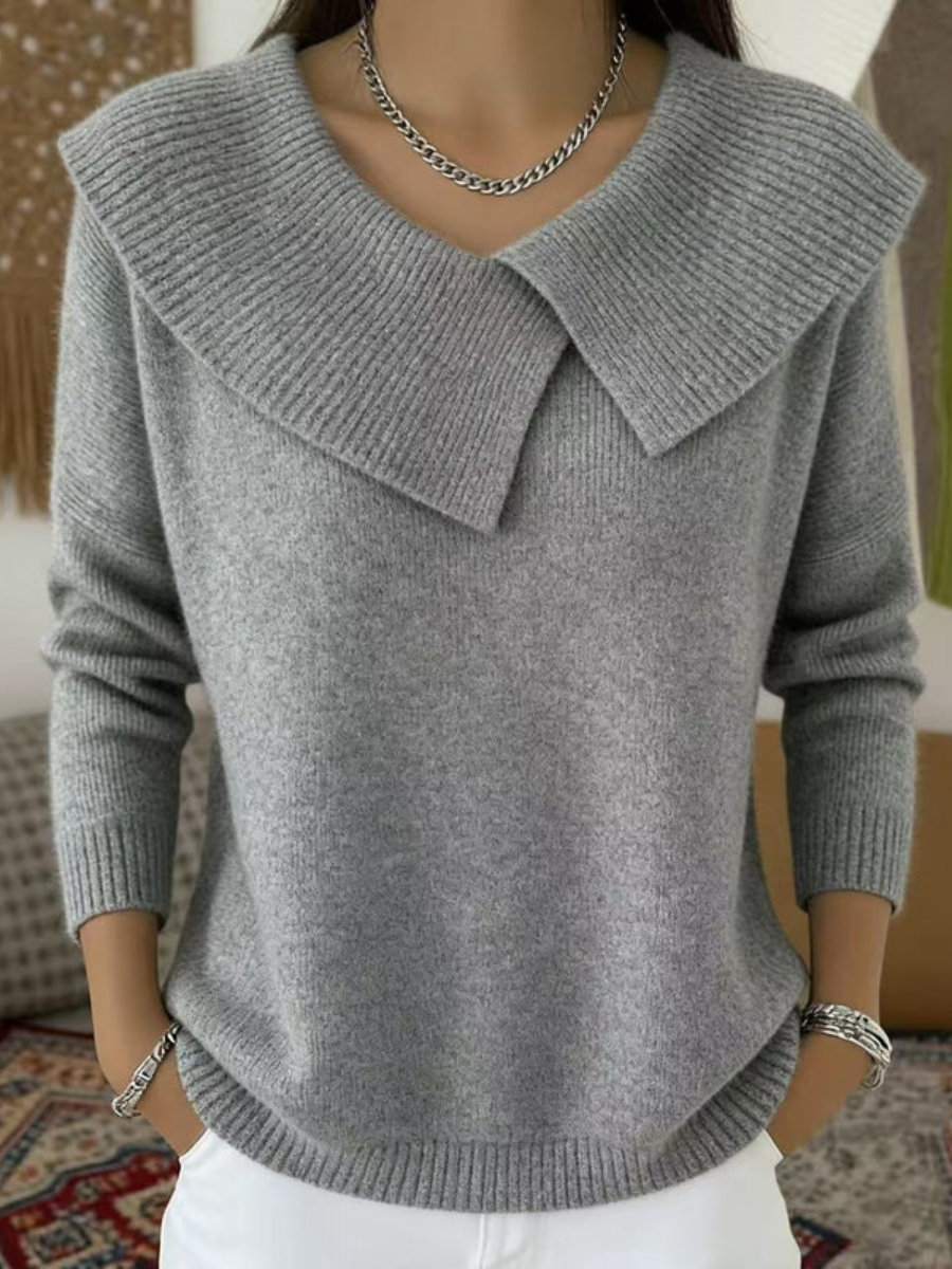 Yareli™ | Elegant Collar Knit Jumper