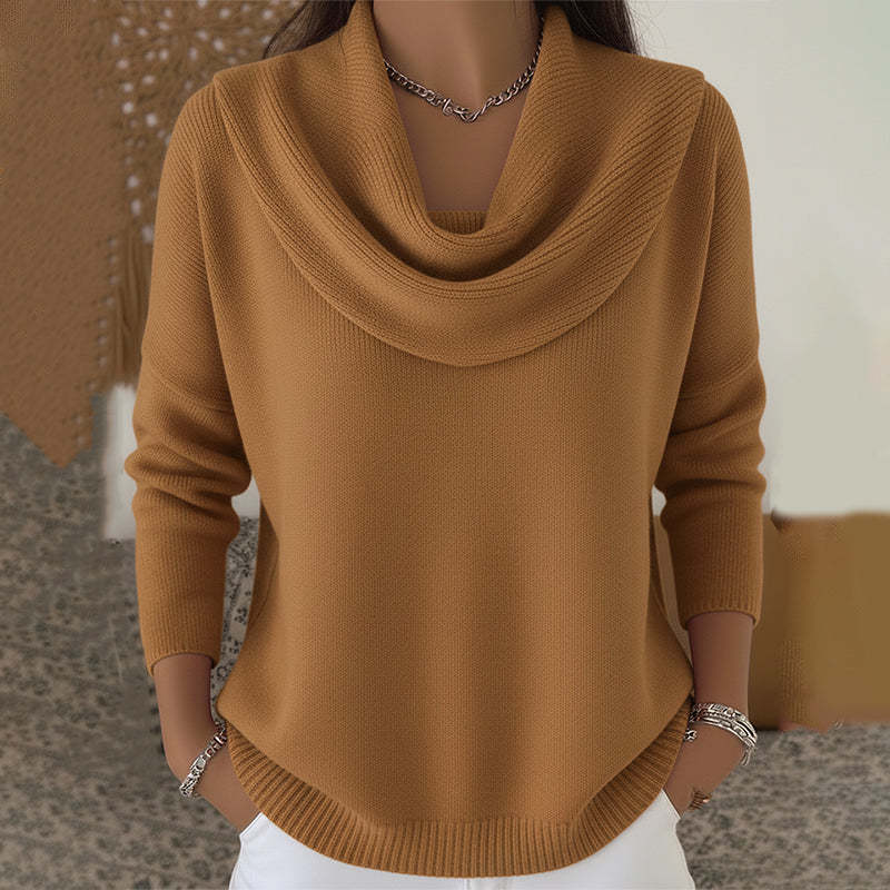 Marie™ | Elegant Cowl Neck Knit Sweater