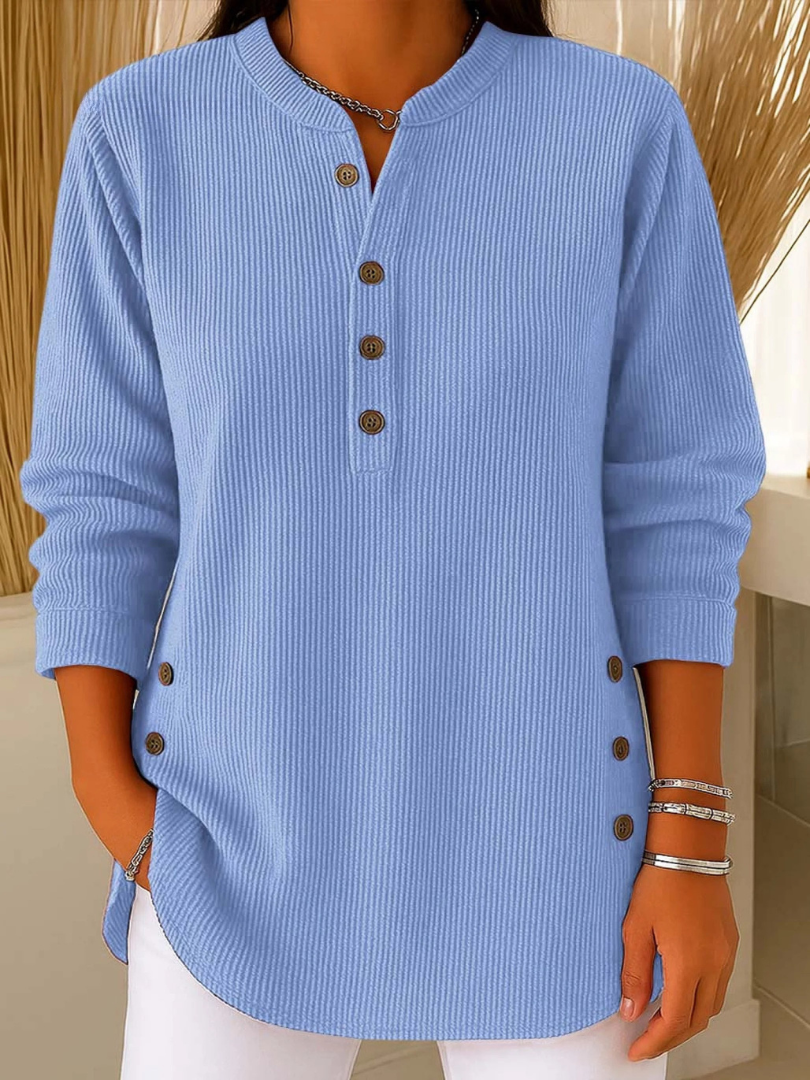 Renata™ | Ribbed Button Detail Tunic
