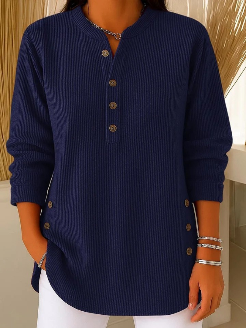Renata™ | Ribbed Button Detail Tunic