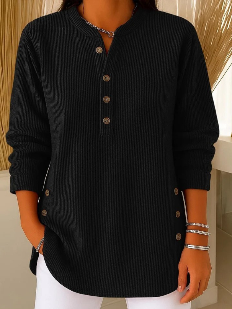 Renata™ | Ribbed Button Detail Tunic