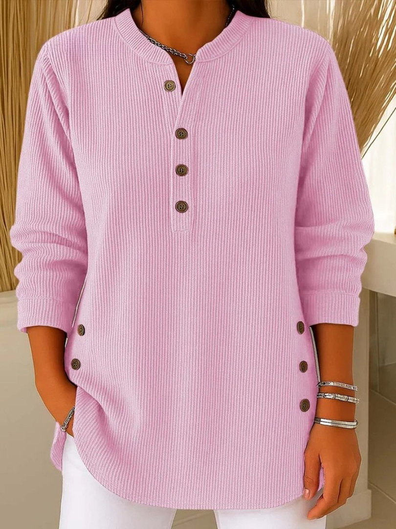 Renata™ | Ribbed Button Detail Tunic