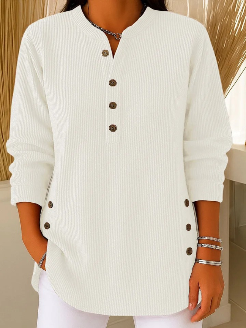 Renata™ | Ribbed Button Detail Tunic