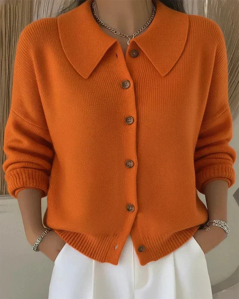 Amara™ | Classic Collared Knit Cardigan