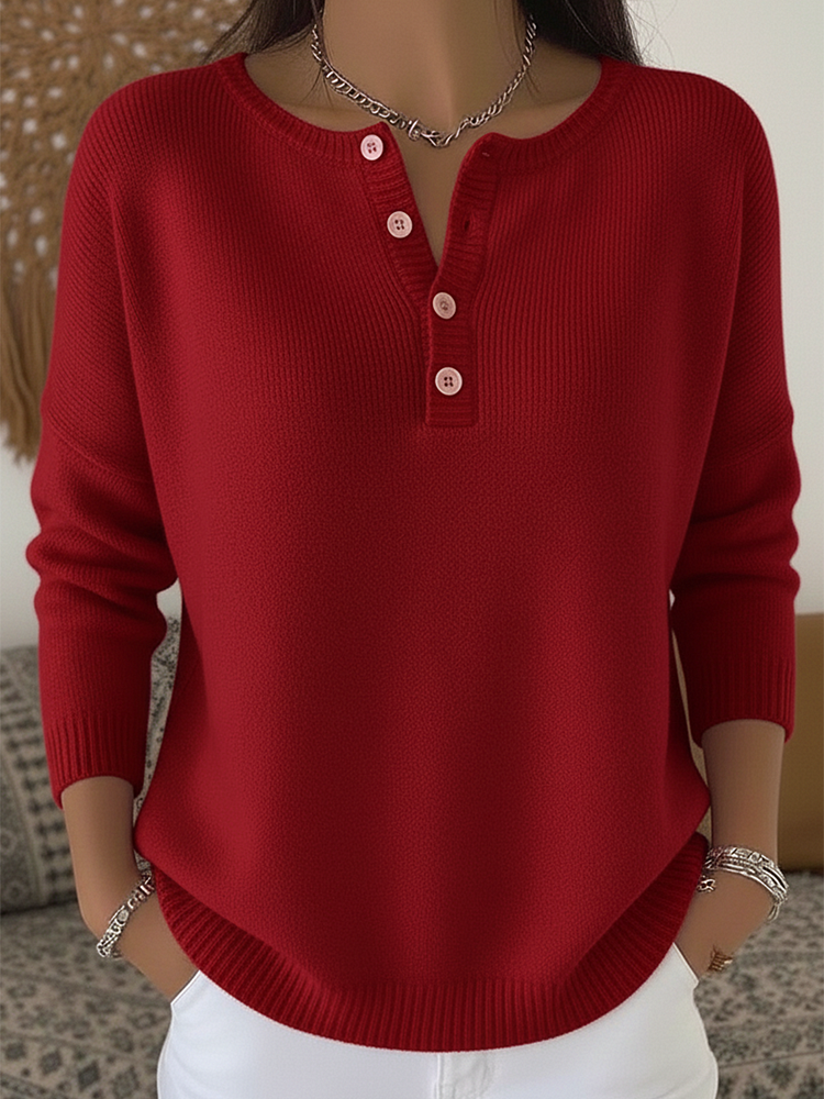 Monica™ | Classic Button Knit Sweater