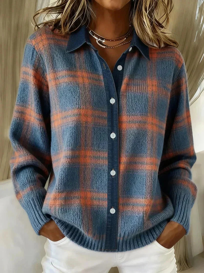 Haley™ | Cozy Plaid Knit Cardigan